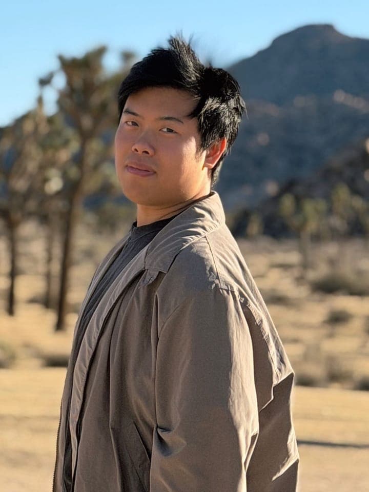 Bill Zhang, founder of The Hackathon Playbook, in Joshua Tree National Park